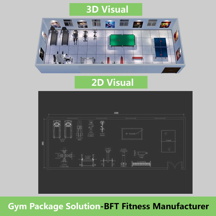 100m2 健身器材布局配置解決方案